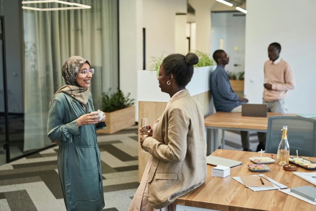 People attending a small business networking event for queer small business owners