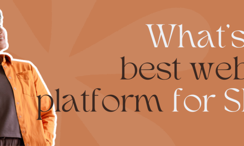 Marketing by Rocio founder posing next to words, "What's the best website platform for SEO?"