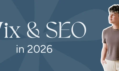 Rocio Sanchez, founder of Marketing by Rocio and personal branding expert for LGBTQ+ professionals, poses with a text overlay reading “Wix & SEO in 2025”